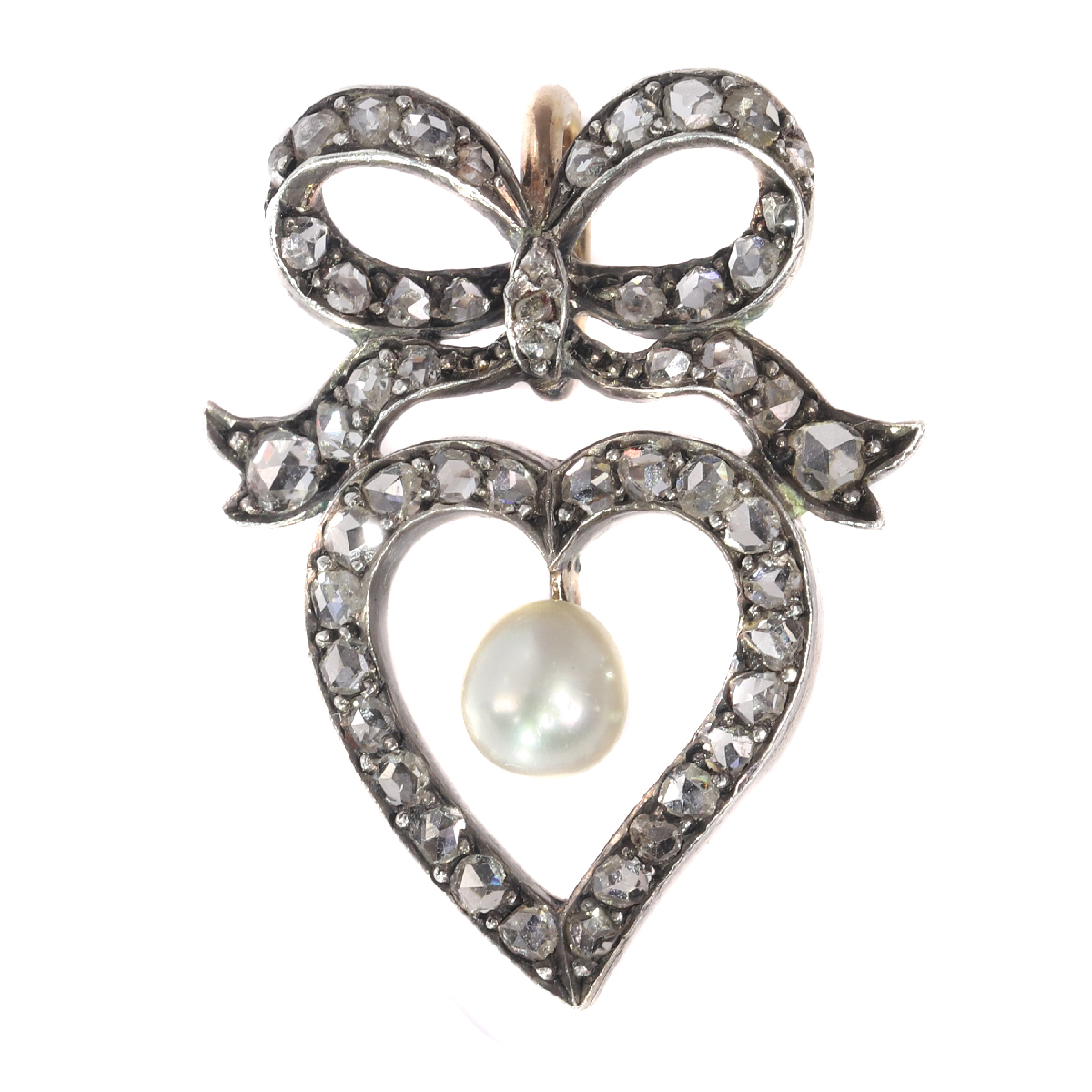 Antique Victorian diamond heart pendant